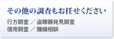 岐阜県でその他の調査もお任せください（行方調査・盗聴器発見調査・信用調査・離婚調査）